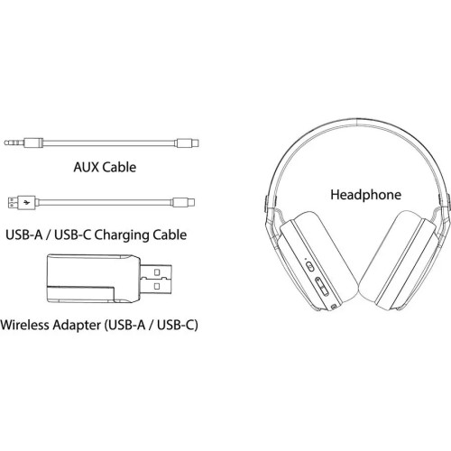Безжични гейминг слушалки Subsonic Vektra LED, черни - съвместими с PS5, PS4, Xbox, Switch, PC и други