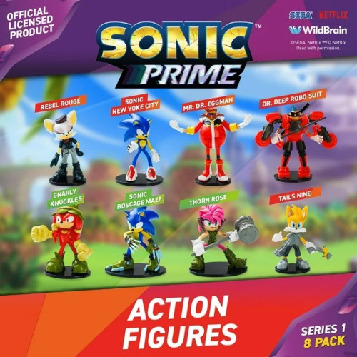 Фигурки Sonic Prime Action Figures пакет от 8 броя Deluxe Box