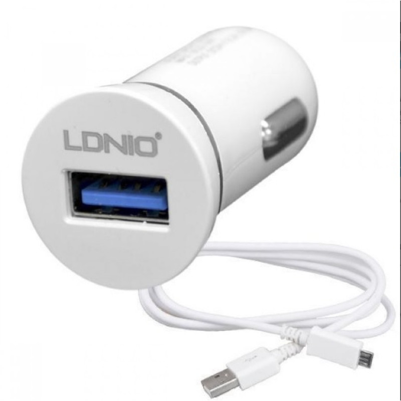 Зарядно устройство за кола LDNIO DL-C12, 5V/2.1A, с 1 USB порт, с кабел Micro USB