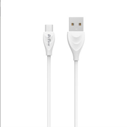 Кабел за данни DeTech DE-24M, Micro USB, 1.0m, Бял